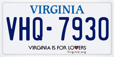 VA license plate VHQ7930