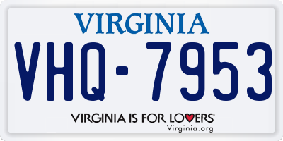 VA license plate VHQ7953