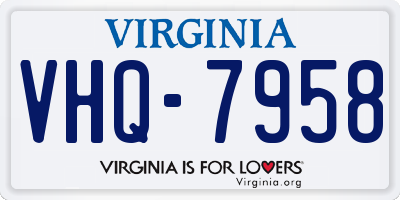VA license plate VHQ7958