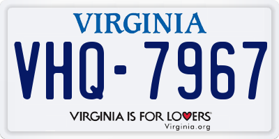 VA license plate VHQ7967
