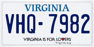 VA license plate VHQ7982