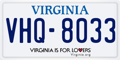 VA license plate VHQ8033