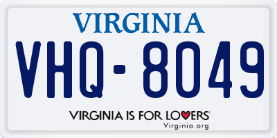 VA license plate VHQ8049