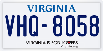 VA license plate VHQ8058