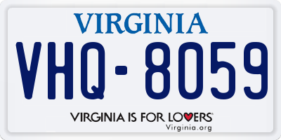 VA license plate VHQ8059