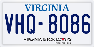 VA license plate VHQ8086