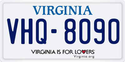 VA license plate VHQ8090