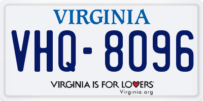 VA license plate VHQ8096