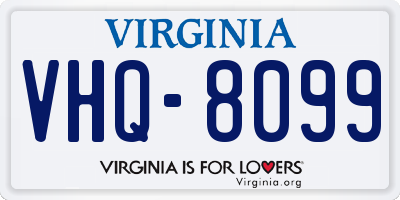 VA license plate VHQ8099