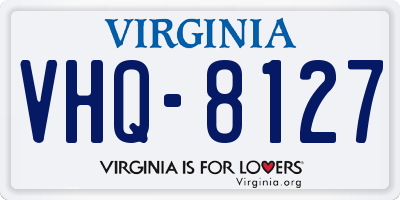 VA license plate VHQ8127