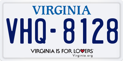 VA license plate VHQ8128