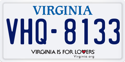 VA license plate VHQ8133