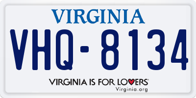 VA license plate VHQ8134
