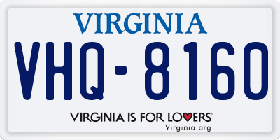 VA license plate VHQ8160