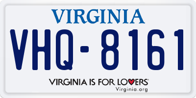 VA license plate VHQ8161