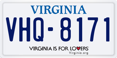 VA license plate VHQ8171