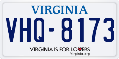 VA license plate VHQ8173