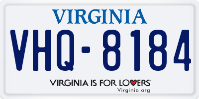 VA license plate VHQ8184