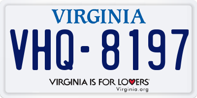 VA license plate VHQ8197