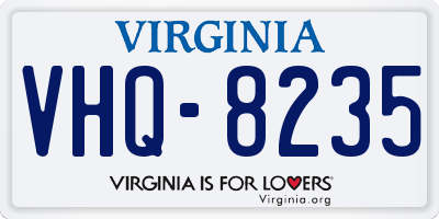 VA license plate VHQ8235