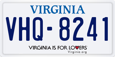 VA license plate VHQ8241