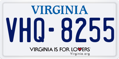 VA license plate VHQ8255
