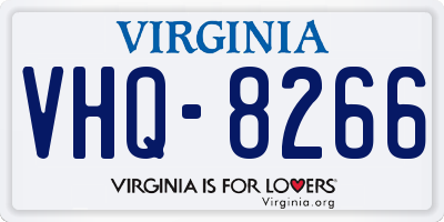 VA license plate VHQ8266