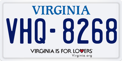 VA license plate VHQ8268