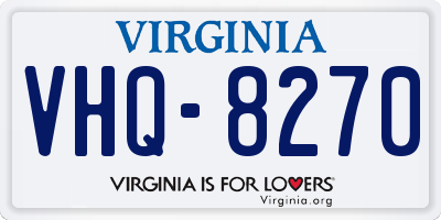 VA license plate VHQ8270