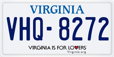VA license plate VHQ8272