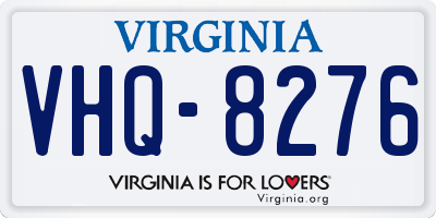 VA license plate VHQ8276