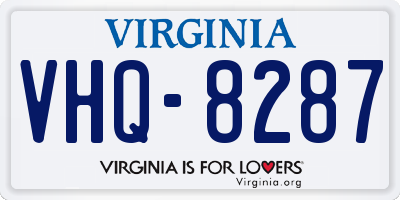 VA license plate VHQ8287