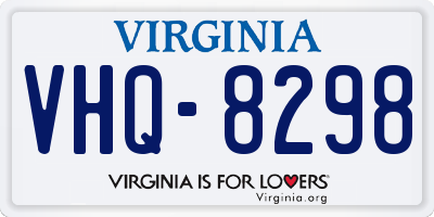 VA license plate VHQ8298