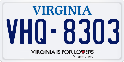 VA license plate VHQ8303
