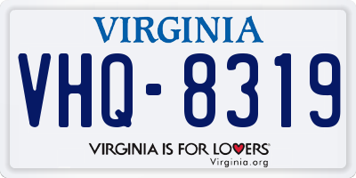 VA license plate VHQ8319