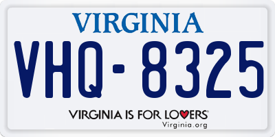 VA license plate VHQ8325