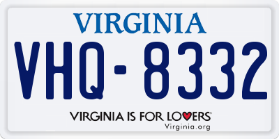 VA license plate VHQ8332