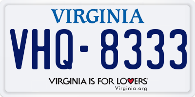 VA license plate VHQ8333