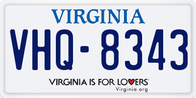 VA license plate VHQ8343