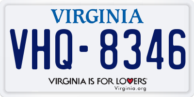 VA license plate VHQ8346