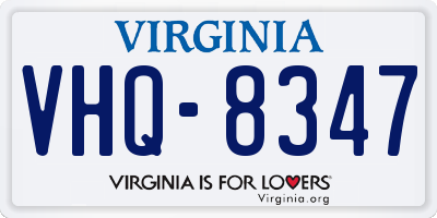 VA license plate VHQ8347