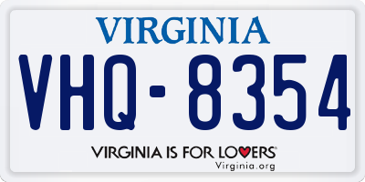 VA license plate VHQ8354