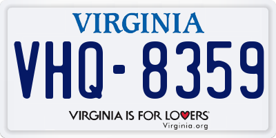 VA license plate VHQ8359