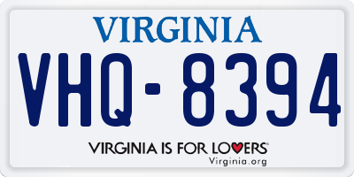 VA license plate VHQ8394