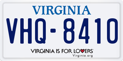 VA license plate VHQ8410