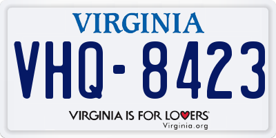 VA license plate VHQ8423