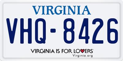 VA license plate VHQ8426