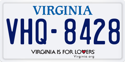 VA license plate VHQ8428