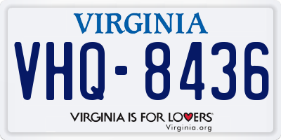VA license plate VHQ8436