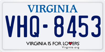 VA license plate VHQ8453